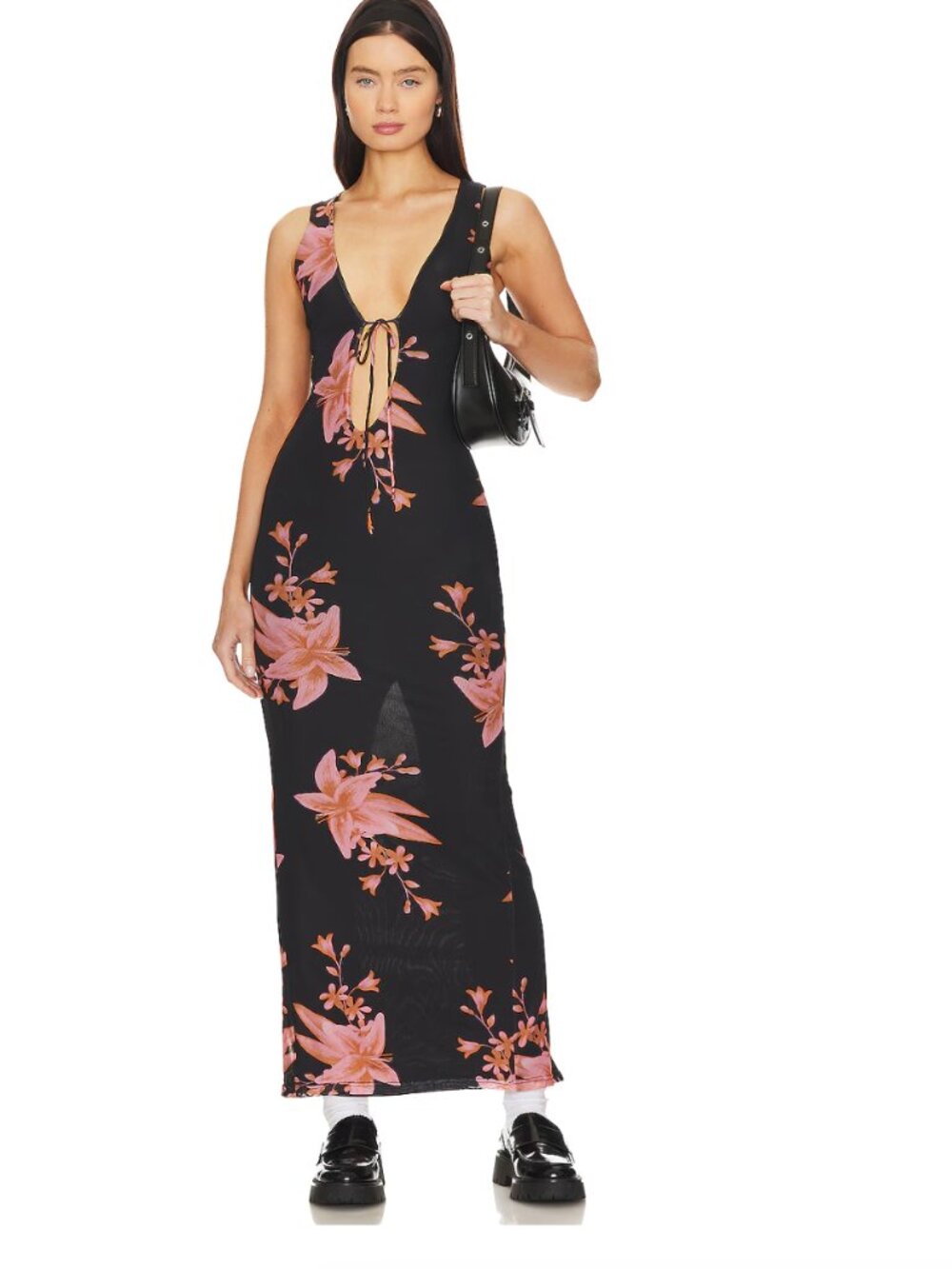 superdown Ellery Tie Front Maxi Dress Size XS
